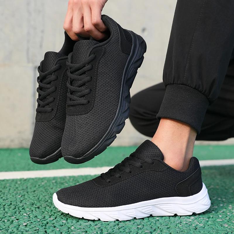 Summer New Mens Running Shoes Comfortable Lace-up Lightweight Gym Casual Jogging Shoes Tenis Outdoor Slip on Walking Sneakers