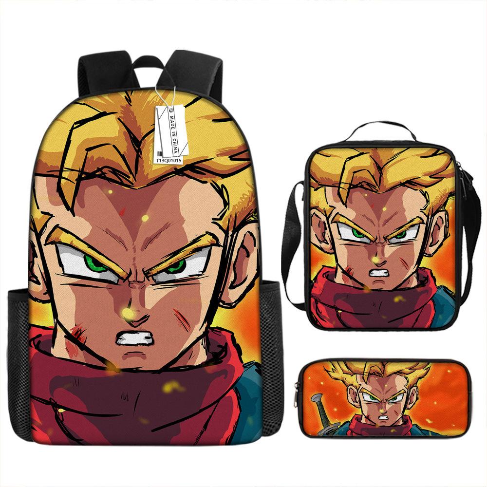Dragon Ball Dragon Ball Student School Bag Cartoon Backpack Crossbody Bag Pencil Bag Waterproof Three-piece School Bag