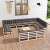 Day and Night - Day and Night Garden Furniture Set 14 Pieces and Cushions Solid Pine Wood