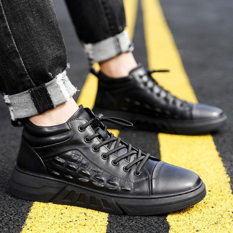 

Summer men s shoes 2025 new Chinese sports and leisure British black leather shoes fashion versatile dress business trendy shoes 44 чёрный