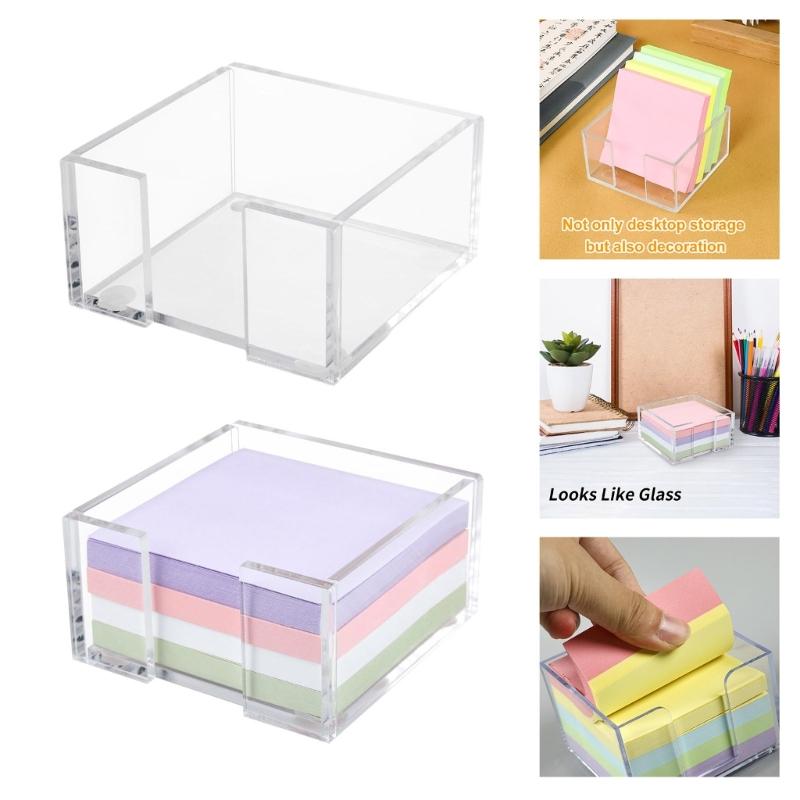 Large Sheet Compacts Clear Stick Note Holders Box with Adhesive Note Office Essential With Space Saving Storage Solution