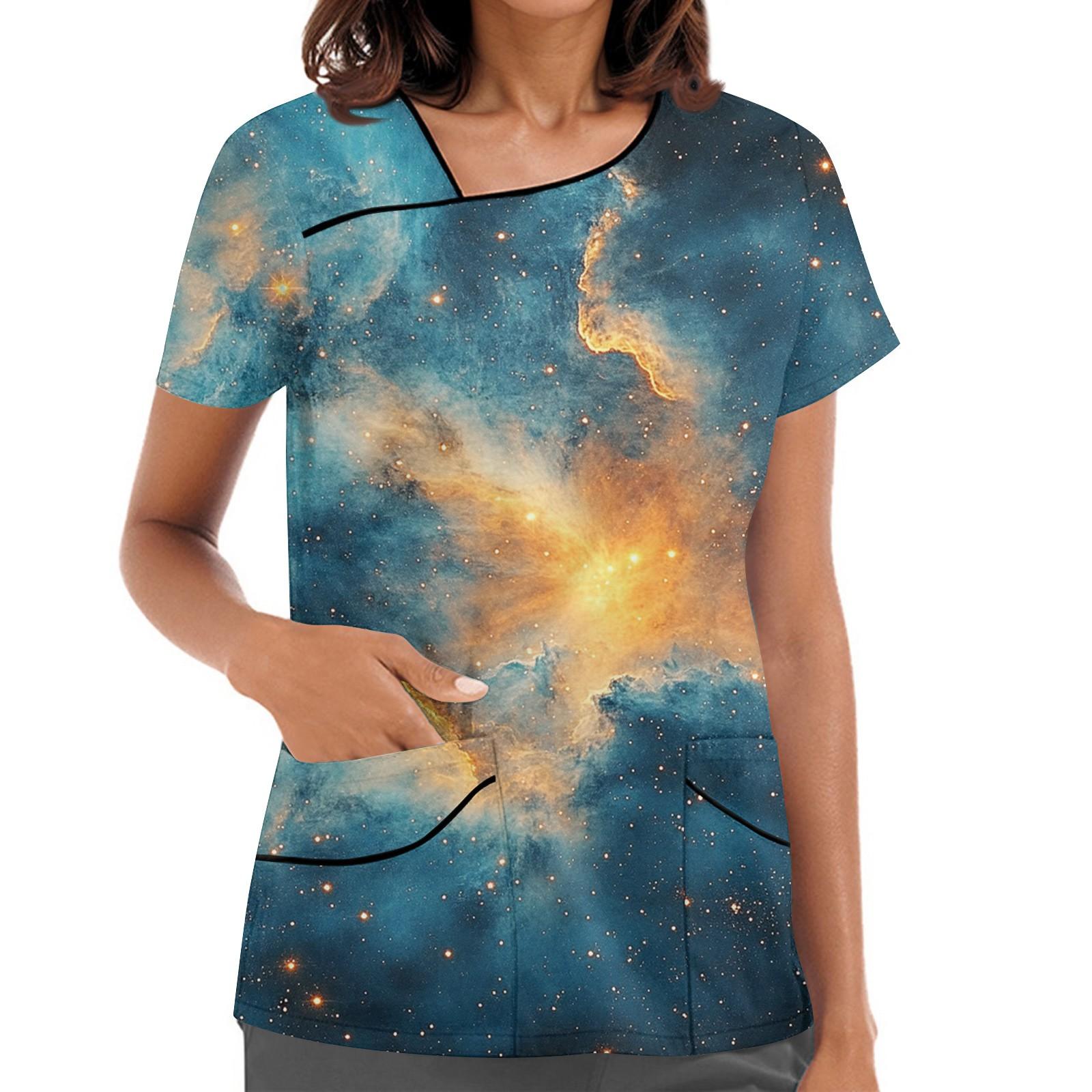 

Жіночий Робочий одяг з принтом, Косий комір та двошарові кишені, Базовий пуловер XL