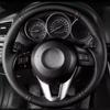 Car Steering Wheel Cover Braid Hand Sewing Full Perforated Microfiber Leather For Mazda 3 CX-5 CX5 Atenza CX-3 Scion iA 2016
