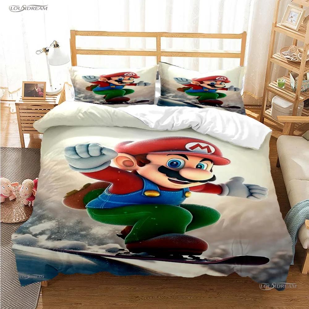 Mario Cartoon Game Cute All Season Duvet Cover Comforter Bedding Sets Soft Quilt Cover And Pillowcases Single/Double/Queen/King