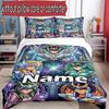 3pcs Duvet Cover Set (1*Duvet Cover + 2*Pillowcase, Without Core), Custom Name Saint Seiya Pattern Bedding Set, Home Bedroom Decor Gift