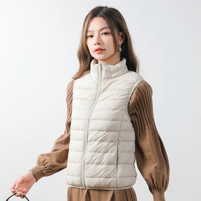 New Women's 90% White Duck Down Lightweight Down Vest Women's Wear Lightweight Down Coat Versatile Autumn