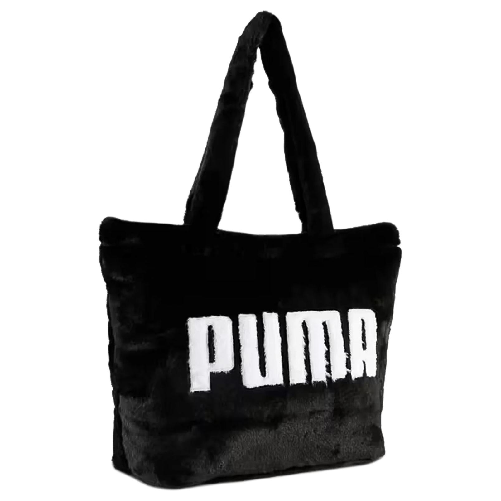 

Puma 17 л Повседневная универсальная сумка-тоут Сумка для покупок Сумка с ручками и плечевым ремнем из искусственного меха Женская сумка-тоут Черная 09171201 Black