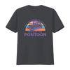 What Happens On The Pontoon Stays T Shirt Lake For Her Lover Vintage Washed Comfortable Top For Everyday Wear Stretched Unisex