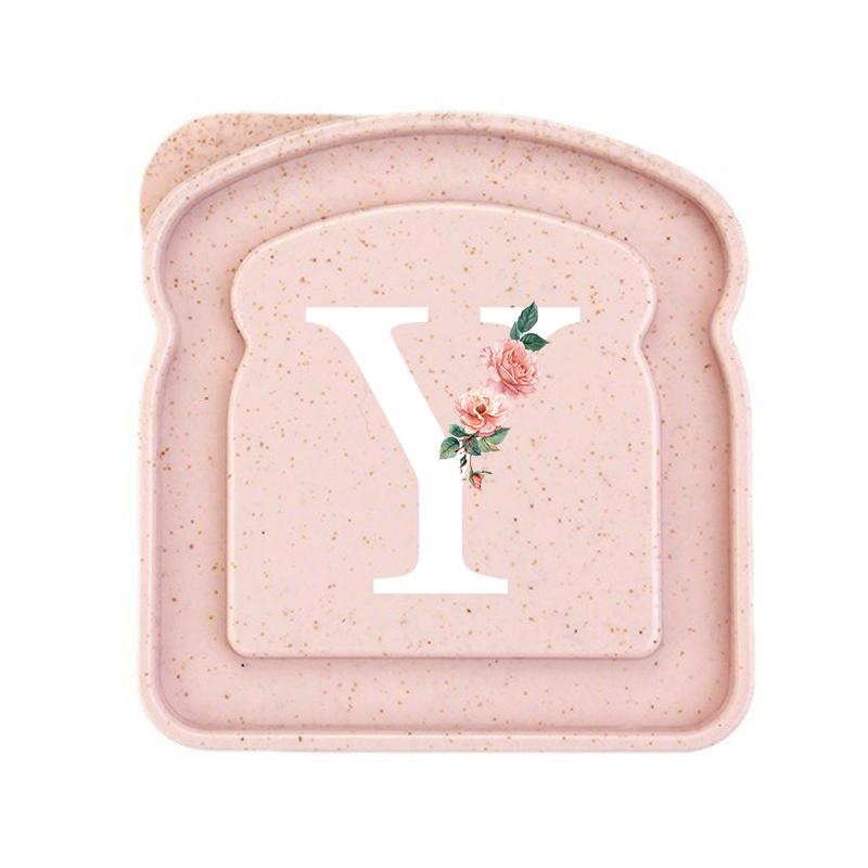 Initials Marked Toast Box Alphabet A-Z Reusable Sandwich Container Box Food Container Sealable Container Small Container