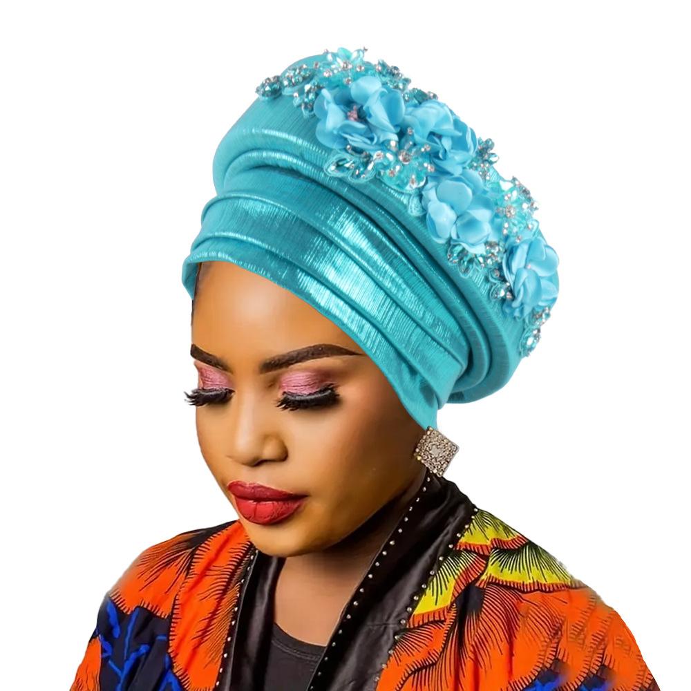 

Women s Turban Cap Rhinestone Flower Head Wraps Party Headwear Hat