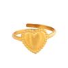 Colorfast Heart-Shaped Titanium Steel Open Ring for Women