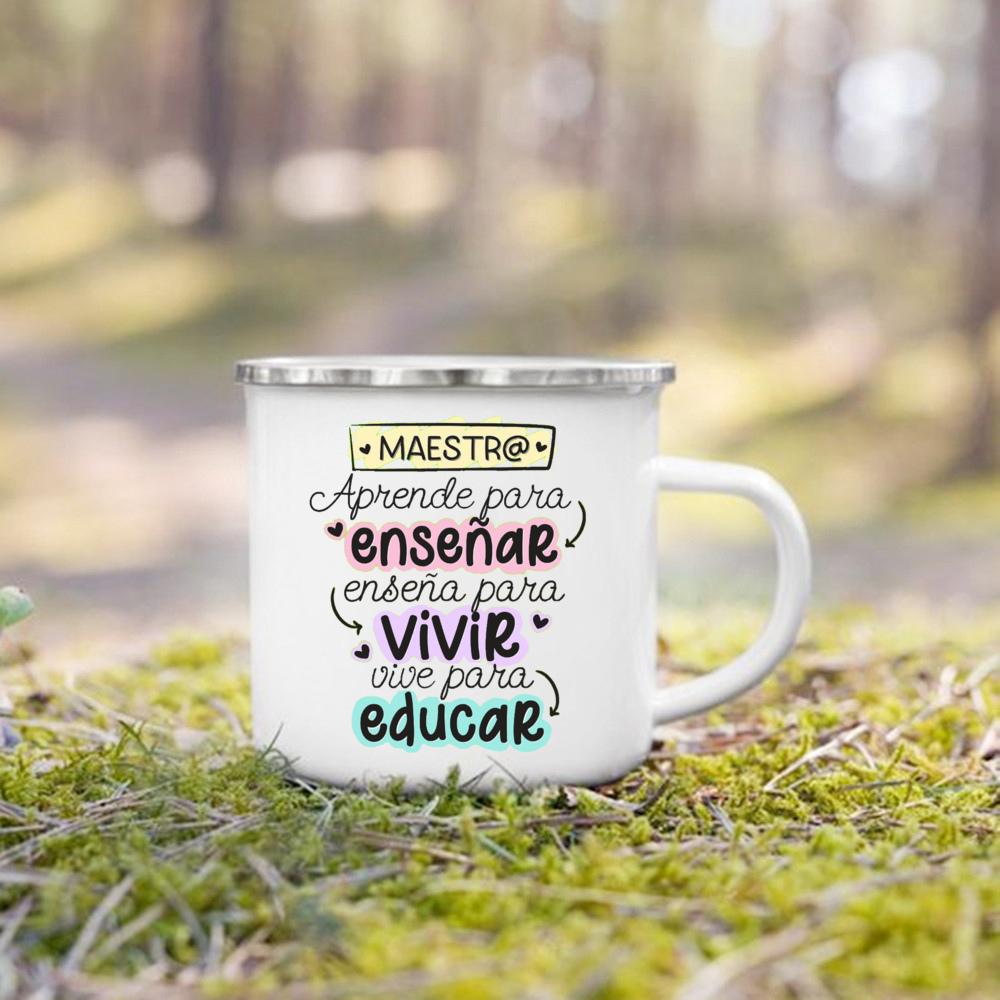 Without Teachers Like You Thank You for Teaching Me Printed Mug Coffee Cups Drinks Enamel Mugs Teacher's Day Gifts for Teachers