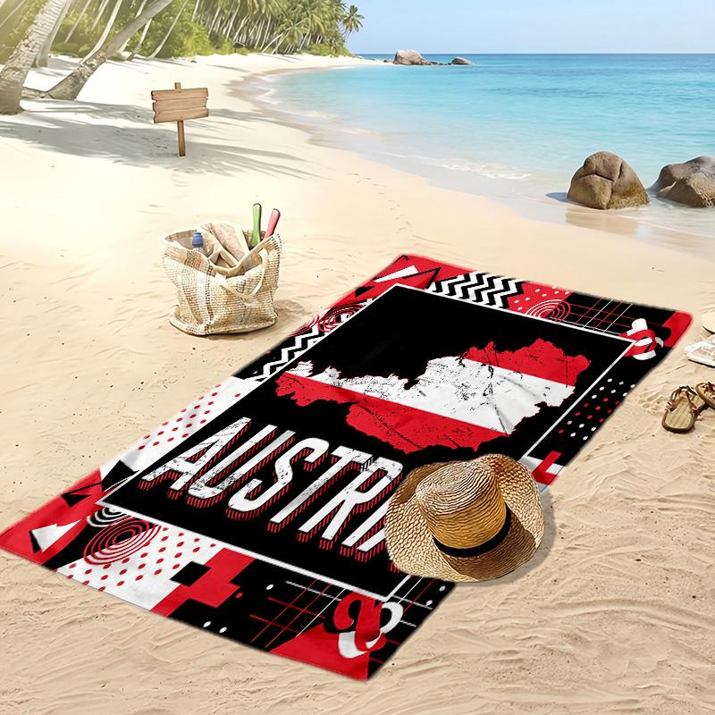 Asciugamano da Spiaggia con Stampa Calcio Austriaca Asciugatura Rapida Super Assorbente Morbido Asciugamano da Bagno per Nuoto Spiaggia Viaggio Souvenir Regalo