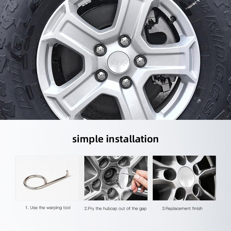 Kopphållare 4 st 63MM/55MM Metall Bilfälgnavkåpa Fälgcentrumkåpa För Jeep Renegade Wagoneer Avenger Recon Wrangler JK Gla