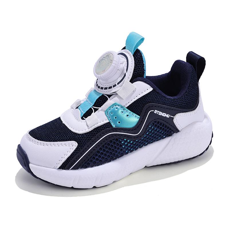 Spring and Summer New Boys Mesh Breathable Casual Non-slip Soft Bottom Rotating Buckle Technology Sports Shoes Children's Fashion Versatile