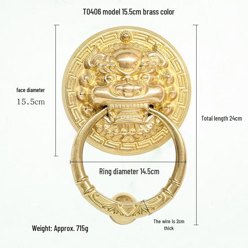 Antique Brass Lion Head Door Knocker & Pull Handle for French Doors