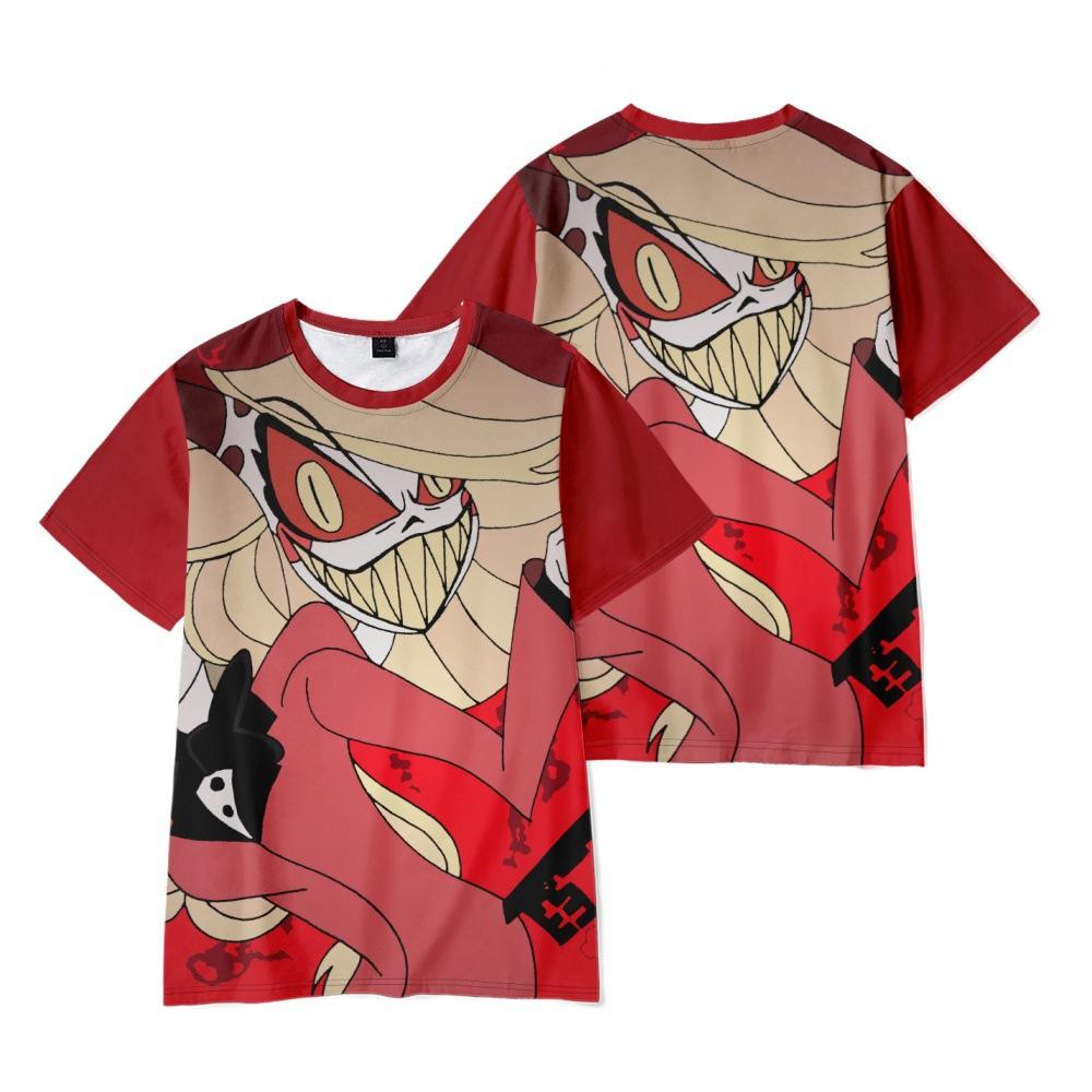 9 Colors Summer Fashion Women Men's Casual Anime Hazbin Hotel Cartoon Printed Cosplay Short Sleeve T-shirts