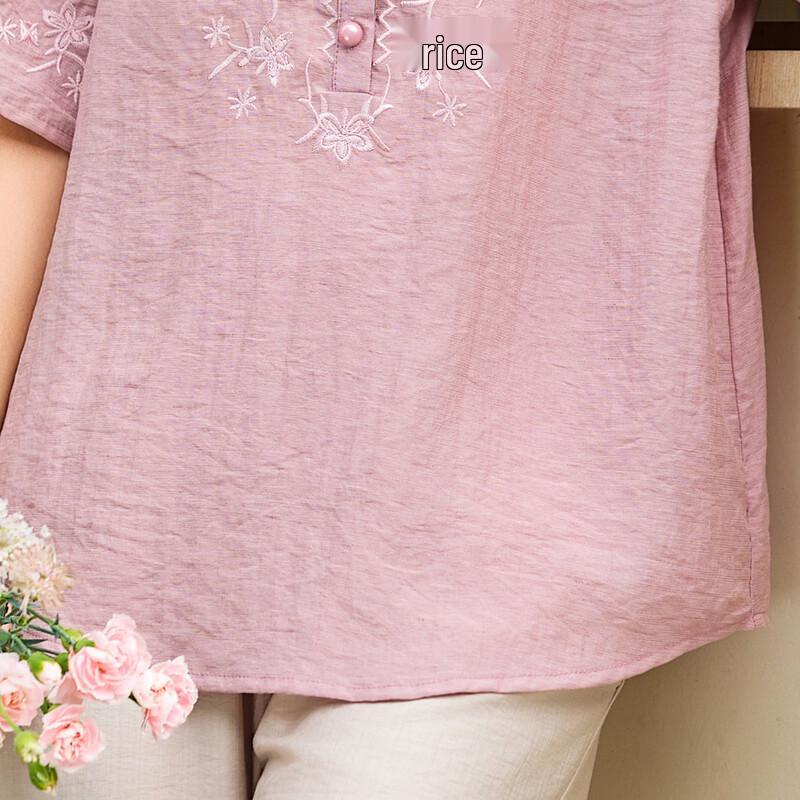 Pasite Women's New Chinese Style Embroidered Summer Pullover Shirt
