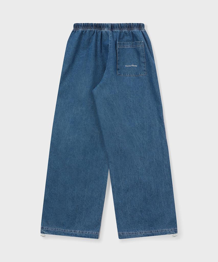 SLOW RECORD HOUSE Side Track Denim Pants_Medium Blue