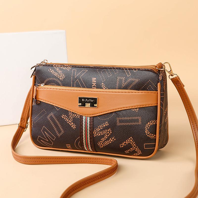 Retro Old-fashioned Bag Women's Bag Temperament Middle-aged Mother Bag Large Capacity Crossbody Underarm Bag Women
