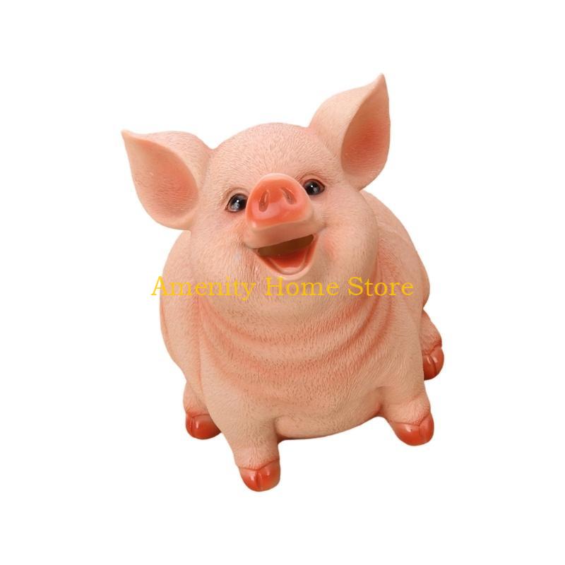 F26C Lovely Pig Money Banks,Unbreakable Resin Piggy Banks,Animal Money Box Coin Banks Home Decorations Coin Saving Box