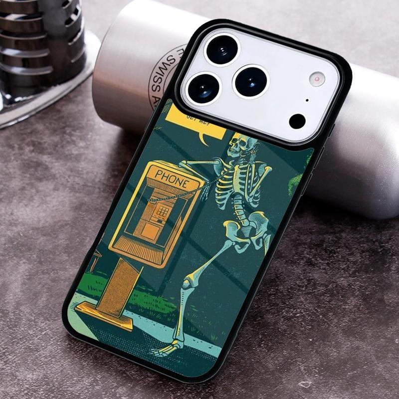 Skeleton Skull Art Phone Case For iPhone 17,16e,15,14,13,12,11,Mini,Pro,MAX soft Silicone Cover
