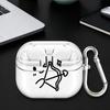 Stick Figure Face Case For Samsung Galaxy Buds 2 4 Pro 4Pro Live 2Pro 3 FE 3Pro Clear Earphone Cases Cover With Hook