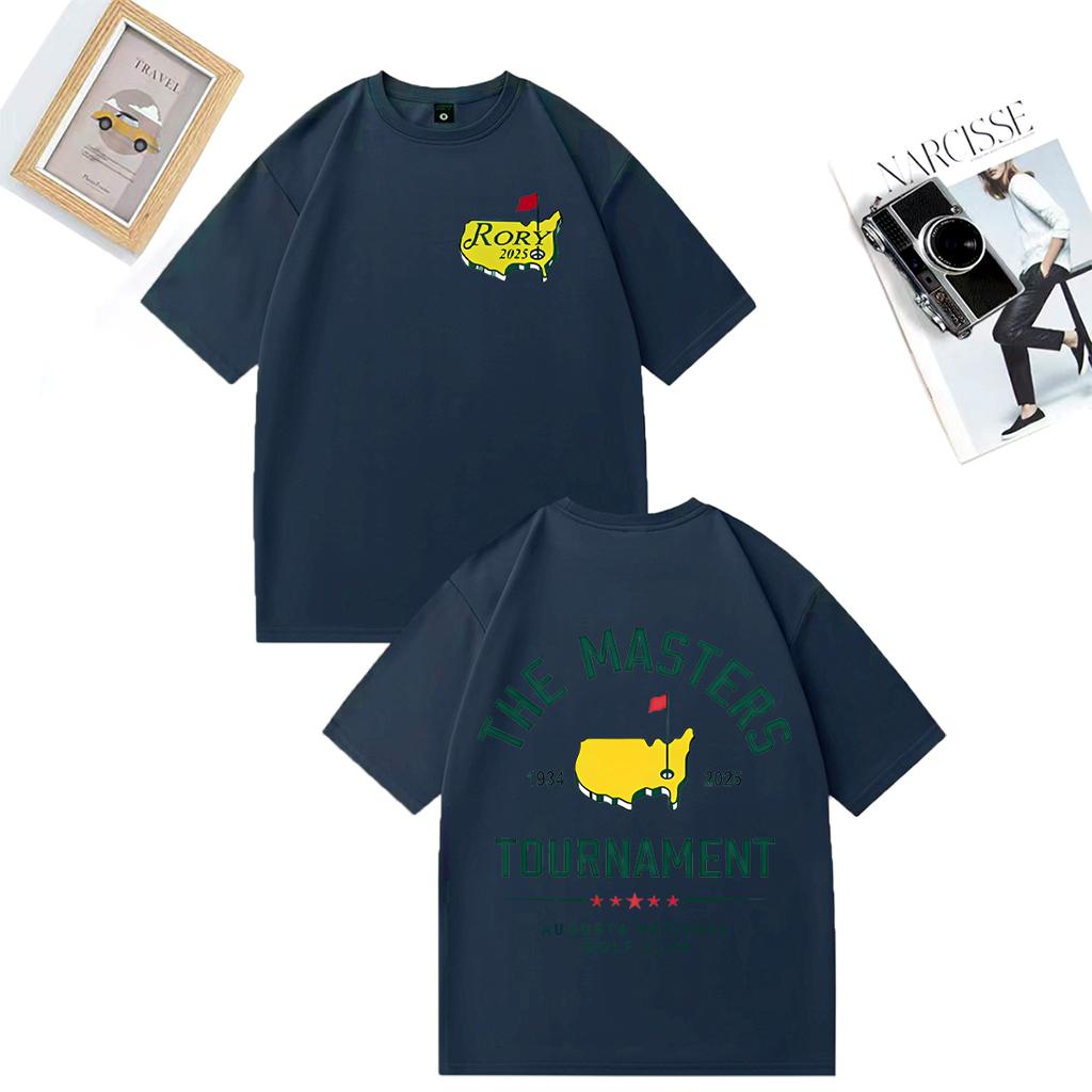 Mode T-Shirt Rory Mcllroy Masters 2025 Grafik T-Shirt Unisex DAMEN Lässig Hohe Qualität vintage Heiß Baumwolle kurzärmelige T-Shirts