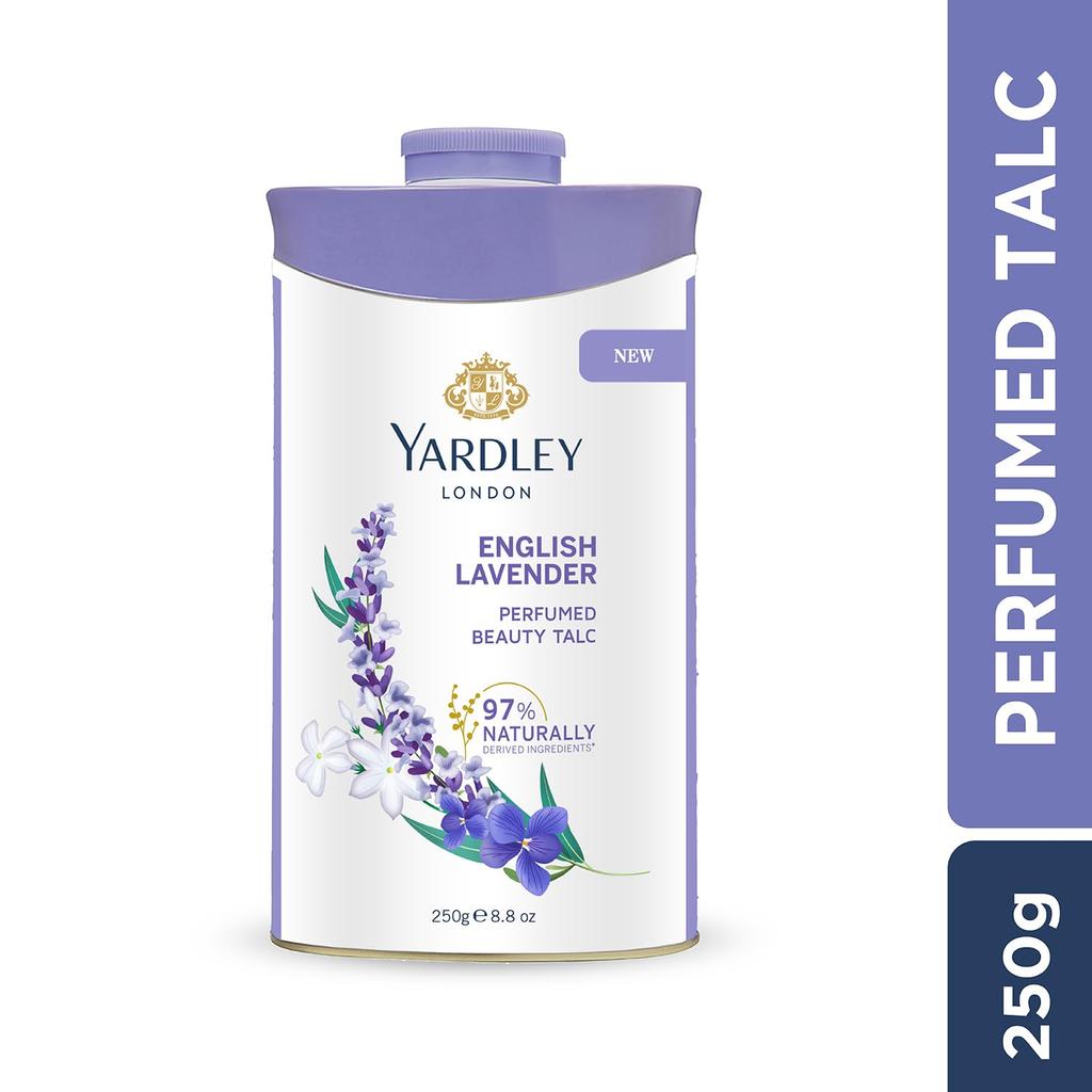 Yardley London English Lavender Perfumed Talc for Women 250g Silky Smooth Lasting Fresh Body Care