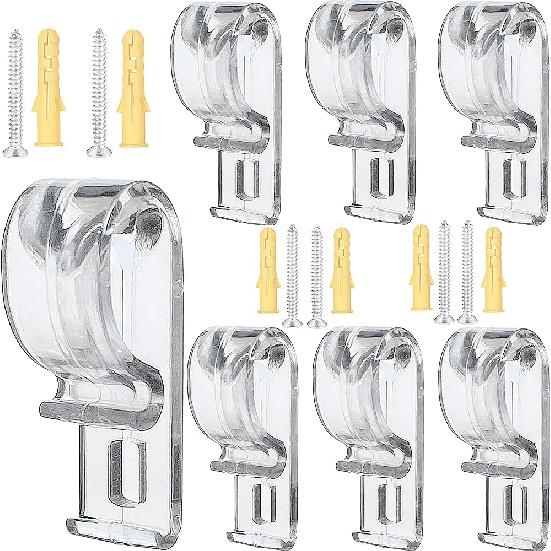 8pcs Roller Shade Clear Saftey Chain Retainer and Cord Guide Fixation Hook P Clip for Roller Blinds Cord Loop and Bead Chain Tension Device