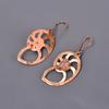 Natural Pink Sapphire Copper Dangle Daughter Gift Electroformed Earrings Jewelry V-103