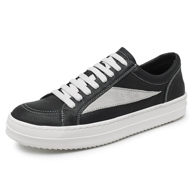 

Source factory ro men s shoes couple s small triangle leather trendy brand four-season shoes retro low-top sports shoes women 44 чёрный