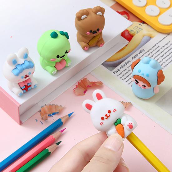Cute Cartoon Pencil Sharpener Kawaii Mini Pencil Sharpener Portable Pen Cutter Kids Stationery Gifts School Supplies