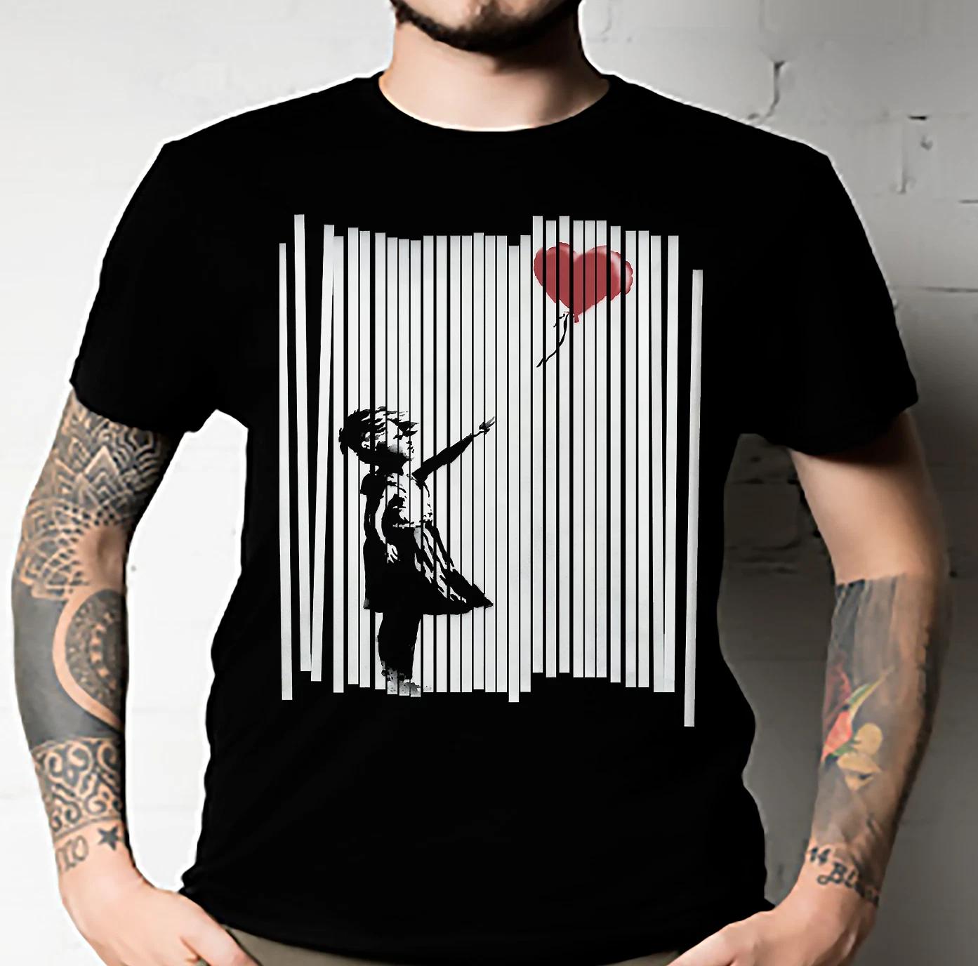 Men s and Women s T-shirts Banksy Shredded Balloon Girl Classic S