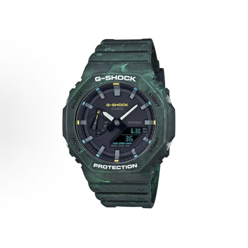 Casio Men Liquid Crystal,Analog Dual Display Series White Watch GA-2100FR-3A(Watch3--)
