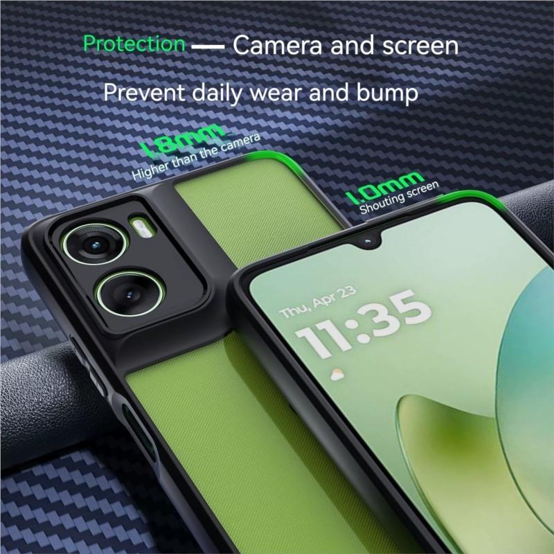 For Motorola Moto G06 Case For Motorola Moto G06 TPU Case Anti-Shockproof TPU Transparent Black Frame Case For Motorola Moto G06