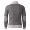 2025 Men's Solid Color Knit Zipper Cardigan - Thick Plus Velvet Coat for Autumn & Winter