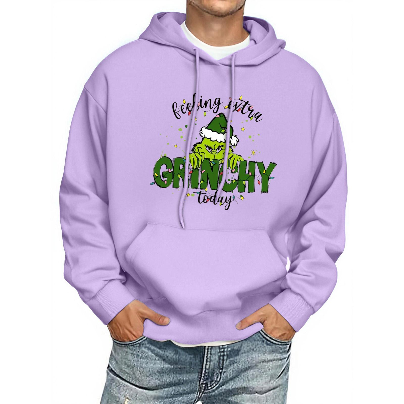 

Men s Print Hooded Sweatshirt Long-Sleeve Casual Pullover Hoodie Hooded Sweatshirt XL фіолетовий