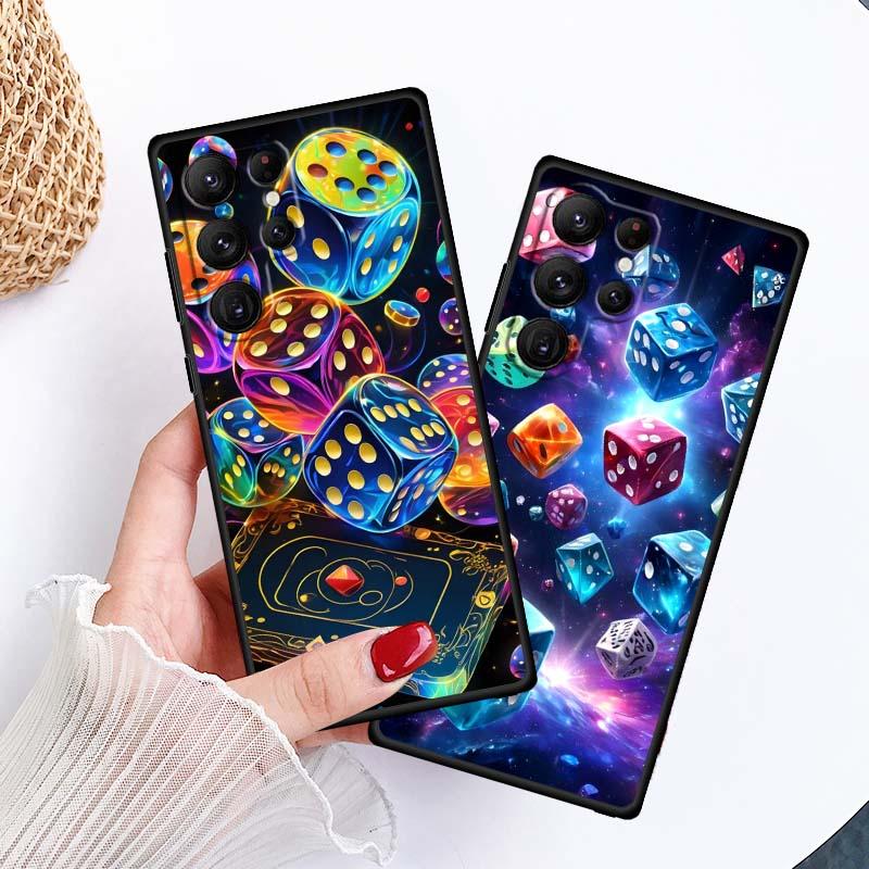 Creative poker card patterns Phone Case For Samsung Galaxy S26 S25 S24 S23 S22 S21 S20 Ultra Plus FE 5G Black Soft TPU