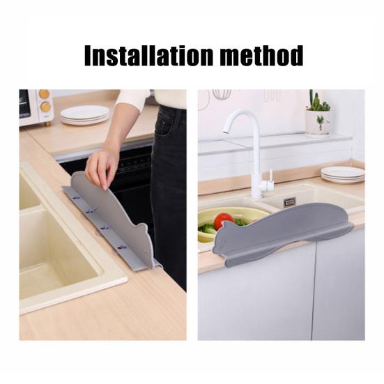 Yousheng 2 Stück Cartoon Katze Spülbecken Spritzschutz mit Saugnäpfen Gemüsewaschen Wasserspritzer Schutz Küchenarbeitsplatte Kätzchen Spritzschutzbrett