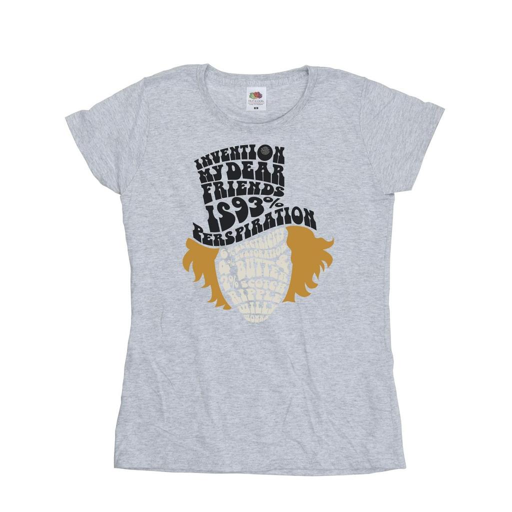 Willy Wonka & The Chocolate Factory Womens/Ladies Willy Wonka Typed Head Cotton T-Shirt