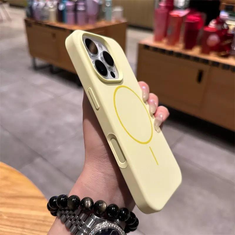 Applicable To Apple 17 Liquid Silicone AI Integrated Camera Button Phone Case IPhone 16 Thin Circle Magnetic Protection Case