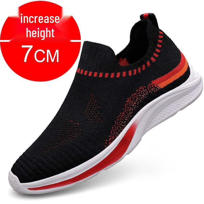 Men s 7cm Height-Boosting Breathable Mesh Running & Casual Board Shoes 37