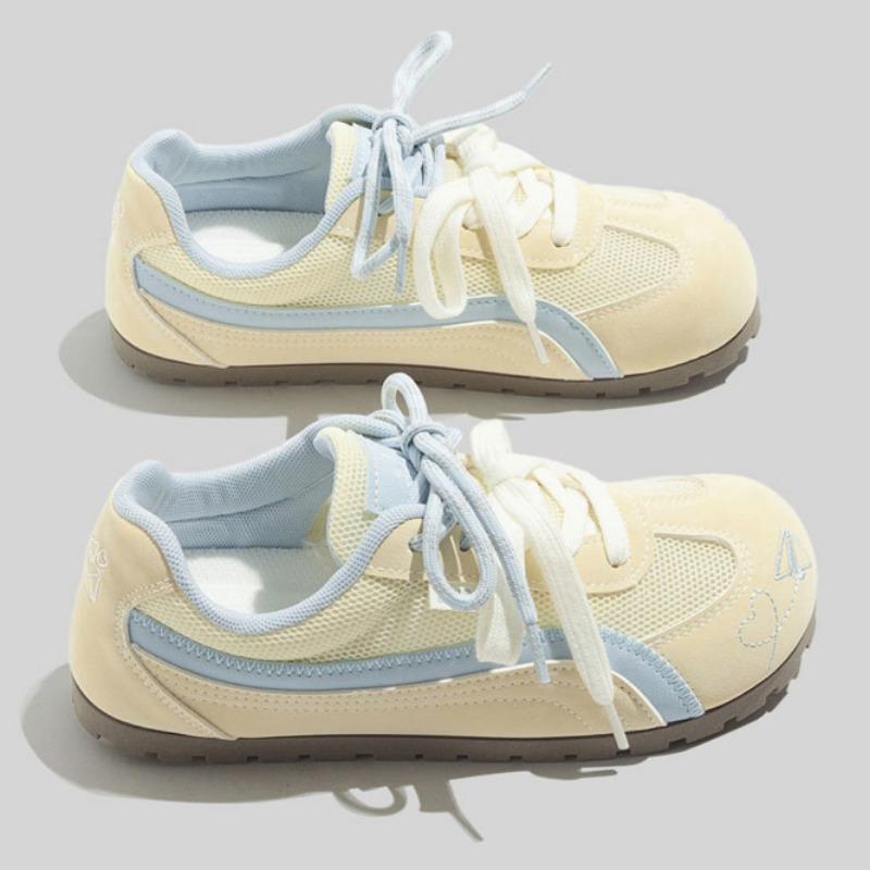 Korean Fashion Women's Shoes All-match Color Matching Dexun Shoes Double-lace Flat Sports Shoes Casual Forrest Gump Shoes