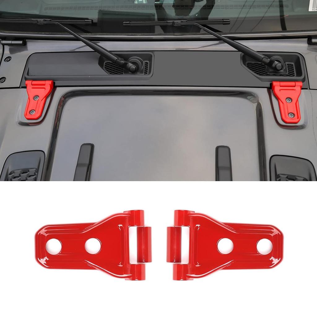 10PCS Engine Hood Door Hinge Cover Trim Exterior Accessories Protective Sticker For Jeep Wrangler JLU Gladiator JT 2018-2025