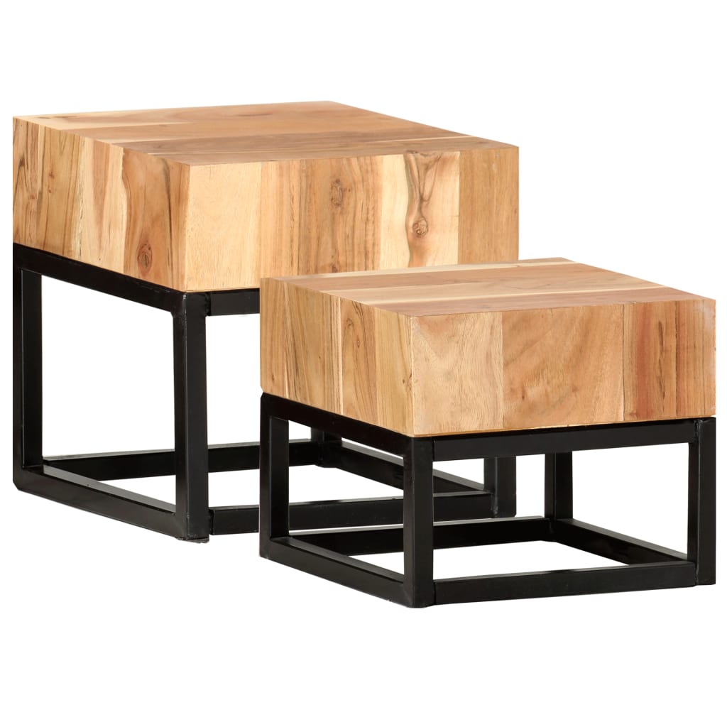 Buy Side Tables 2 pcs. Solid acacia wood at affordable prices — free shipping, real reviews with