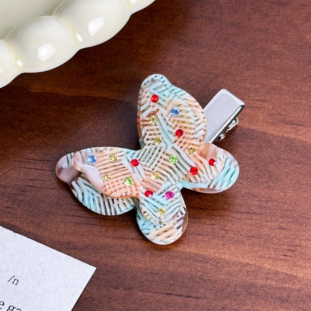 Cute Butterfly Hair Clip With Sparkling Rhinestones For Stylish High Ponytails