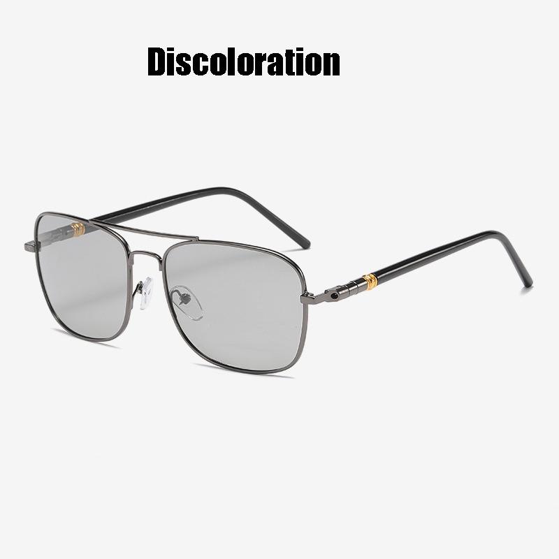 Non-polarized Night Vision Square Sunglasses for Men Women Outdoor Sports Driving Fishing Yellow Lens Metal Frame Adult Eyewear Glasses