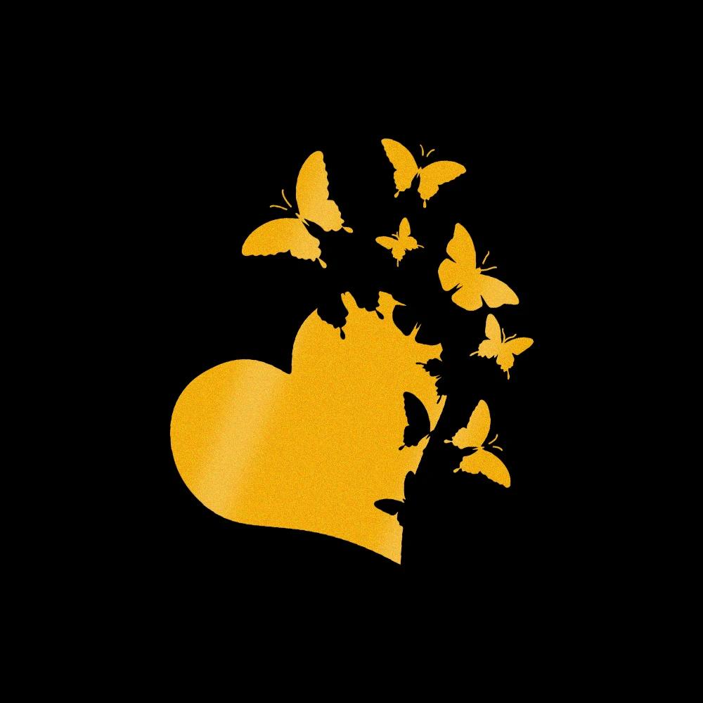 Car Reflective Sticker Creative Heart Butterfly Flying Decal Cover Auto Accessories for Motorcycle Window Rear Winshield Bumper