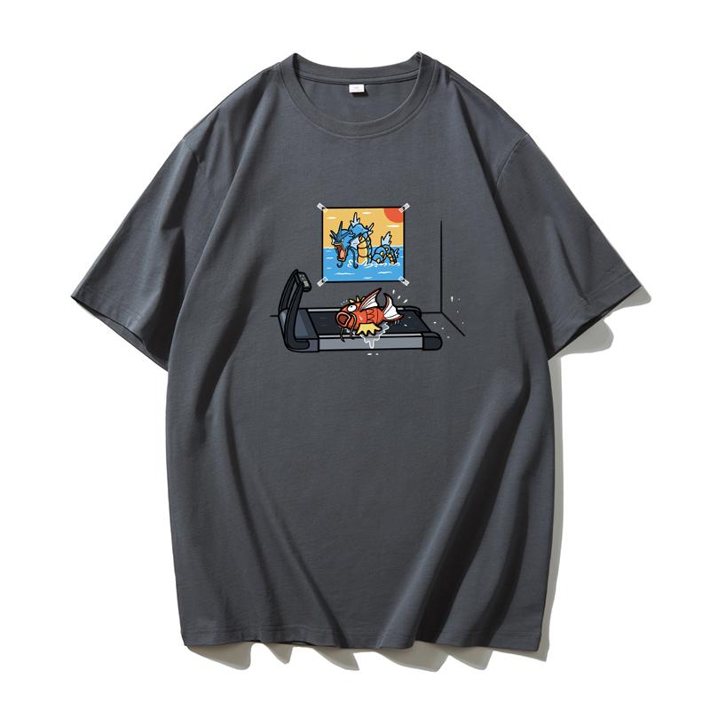 T-shirt Pokemon da Uomo Cotone Puro Casual Girocollo Manica Corta Abbigliamento Estivo Sportivo Casual Top a Manica Corta
